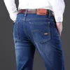 Classic black mens jeans Straight leg baggy plus size pants Wear comfortable dark Thin for dad gift 240422