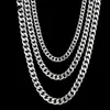 Brins Bten Burb Collier Cuban pour hommes Chaîne en or en acier inoxydable en argent noir en or adapté aux bijoux à la mode masculine 3/5/7/9/11 mm 240424