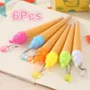 Pieces/batch 0.38 Mm Ice Cream Shape Gel Pen Cartoon Writing Cute Children's Day Gift School Supplies Kawai Stationery