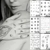 Tattoo overdracht 6 stks waterdichte tijdelijke tattoo -stickers kleine eenvoudige lijn bloem tatto schattige blad vinger pols nep tatoeages voor body art vrouwen 240427