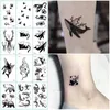 Tatuaż transfer 12PCS Mała planeta geometryczna Tymczasowe naklejki na tatuaż Czarny transfer wody Tatuaż Minimalistyczny Słońce Księżyc Projekt Fake Tattoo Women 240426