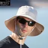 9201 NYTT SOMMER MESH BEACHABLE FISHERMAN HAT MÄNS UTROME BERGVAGNING HAT Kvinnor Big Eaf Sunshade Hat Penny Hat