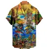 Chemises décontractées pour hommes tiki moai 3d Shirts hawaïens imprimés pour hommes vêtements vintage civilisation horreur crâne graphique Blouses décontractées Y2k Beach Shirts 240424