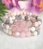 MG1520 Strand Neues Design Diamant geschnittene Rosenquarz rosa Zebra Jasper Edelsteinarmband Damen Almarmband für Stress7578485