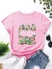 Camiseta estampada Plant Plant Plant Fun Rua Rua Americana Americana Moda Moda Casual Top 2024 Kawaii 240423