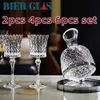 Outils de bar 2 pièces 4 pièces 6 pièces en verre en vitre en cristal sans plomb vermes à cocktails de cocktails de luxe décoration et décoration ensemble pour les barres de fête 240426