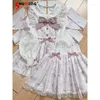 Abiti da lavoro giapponese Mine abito dolce DOWKNOT Punteggio floreale a maniche lunghe vestito corto Short Skirt Skirt 2 PCS Set