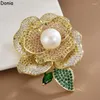 Broches Donia bijoux mode cuivre micro incrustation zircon rose broche nes à veste de veste