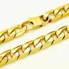 Strängar Menshalsband Rostfritt stål Guldhalsband 12mm 20 tum -36 tum Mens Fashion Jewelry Curled Cuban Chain 240424