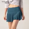 Skorts Women Sports Tennis Skirts Jupe Fitness Shorts High Taist Athletic Running Short Dry Sport Sport Skort Pocket Jupe courte nouvelle