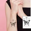 Transfert de tatouage étanche tatouage temporaire sticolaire noir dessin au design de coeur art art faux tatouage flash tatouage cheville femelle 240426