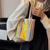 Portable multi-purpose tote bag transparent bag go out 2024 new cross shoulder bag stylish jell-o bag