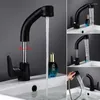 Robinets d'évier de salle de bain Black / White / Chrome Robinet hybride Rotation à 360 degrés Deux modes de sortie du bassin en laiton