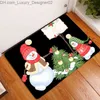 Dywan świąteczny Mata Święty Mikołaj Elk Floor Navidad Non Slip Door Kuchnia Dekoracja łazienki Wesoła dom Q240426