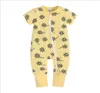 New Baby Girl Boy Rompers Printing ONeck Zipper Cotton Short Sleeve Infant Pajamas Toddler Jumpsuit Bodysuit for Newborn9349314