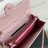 Siyah Pembe Havyar Deri Kısa Uzun Cüzdan Zincir Çantalar Emaye Rozeti Snap Clasic Mini Flep Kapitone Çanta Kart Tutucu Fermuar Para Çantası 12cm 19.5cm