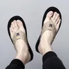 Slippers Men Shoes Italian Leather Beach Summer High Quality Big Size 38-44 Slip On Flats Male Flip Flops Mens Sandals