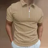 Summertime Mens Knitting Short Sleeve Solid Polo Shirts Sports Golf Business Slim Fit Shirt Classic fashion 240409
