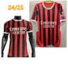 2024 Quarta Maglia Milan Rafa Leao Pulisic Soccer Jerseys 24 25 Musah Tomori Diaz Giroud Rebic Calabria Bennacer Men Fens Player -versie Jovic Milan Home