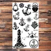 Tattoo Transfer Black Anchor Temporary Tattoos For Adults Men Realistic Compass Pirate Lighthouse Infinite Fake Tattoo Sticker Body Arm Tatoos 240426