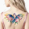 Tattoo Transfer Waterproof Temporary Tattoo Sticker Bird Flower Sexy Fake Tatto Flash Tatoo Chest waist and back Tato for Girl Women 240426