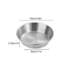 Bowls Multifunctional Condiment Sauce Bowl Stainless Steel Round Fruit Plate Cake Bone Tray BBQ Flat Bottom Shallow