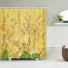 Shower Curtains Chinese style Flowers Birds Shower Curtains Printed Bath Curtains Bathroom Waterproof Fabric With 12 Hooks Home Decor Screen