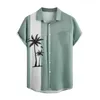 Camisas casuais masculinas camisas vintage para homens camisa de boliche de manga curta de manga curta para baixo para a praia de verão havaiana Blusa estampada casual camisetas masculinas 240424
