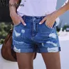 Kvinnors shorts 2024 Summer denim Casual Fashion Loose Hole Jeans med fickor Cool Women Street Booty