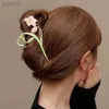 Clip per capelli Barrette 2024 Nuove donne Eleganti giglio Metal Clip Clip squisito Fiori di tulipano Collette Canna Hairgrips Fashion Women Accessori per capelli 240426