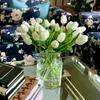 20pcs PU Foam Tulip Bouquet Fake Flower para decoração de casamento DIY Home Artificial Flower Decor Simulação Tulipa 240415