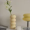 Vaser staplade cirkulära keramiska vaslyktaformade vardagsrum blommor arrangemang enhet