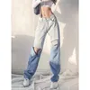 Jeans pour femmes changent graduels Baggy Femmes Summer Rétro haute taille lâche Slimming Vaft