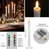 LED Flameless Taper Candles 6.5/11 Battery Operated Fake Flickering Candlesticks Electric Long Candles for Wedding Home Decor 240416