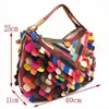 Väska din season casual tote 2024 kvinnor ko läder handväska multicolor big capacity damer vintage axel messenger väskor