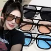 Sunglasses Fashionable retro square sunglasses womens brand retro small frame sunglasses womens double bridge design Oculos De Sol Feminino Q240425