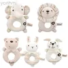 Mobiles# Plush Soft Rattles Toy for Over 0 Months Newborn Baby Shaker Toy Elephant Lion Bear Rabbit Cartoon Stuffed Animal Ring Rattle d240426