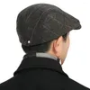 Berets Gatsby Cap Spring i jesienne starsze brytyjskie klasyczne klasyczne klasyki Brytyjczyków Cotton Men Hat Beret Dad Visor