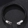 Charm Bracelets Trendy Männer Frauen Taoismus Tai Chi Yin Yang Gossip Leder Armband Stahl Magnetische Schnalle Handgelenksgeschenke Fr0313