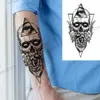 Tattoo Transfer 3D Skull Rose Flower Temporary Tattoos For Women Men Geometry Tiger Compass Mandala Fake Tattoo Washable Body Art Painting Tatoo 240427
