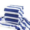 75x152cm serviette luxueuse serviette de serviette de bain à rayures bleu et blanc à base de serviette de plage 100% coton et de serviette de bain 240415
