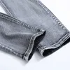 Men's Jeans Mens gray jeans mens ultra-thin small leg long pants mens casual wearL2404