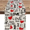 Table Cloth A213Gradient Love Bubble Print Flag Cross-Border Amazon Valentine's Day Letters Linen Dining