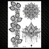 Tattoo Transfer Yuran Fashion Black Chains Wrist Henna Flor Fake Tattoos adesivos Mandala Flora impermeável Tattoo Mulheres temporárias braço 3D Tatto 240426