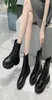 Stövlar 2021 Autumn Woman Motorcyle Chunky Lace Up Ankel Boot Black Platform Shoes Casual Riding Punk Botas Mujer 8744C5146090