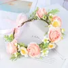 Headpieces Flower Hairband Garland Handgemaakte kunstmatige verstelbare haarring voor banket trouwjurken rokken