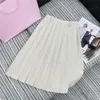 Letter Embroidery Vest Pleated Skirts Fashion Sets For Women Design Luxury Crop Jacket Dress Two Piece