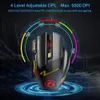 Ładowne bezprzewodowe myszy Bluetooth Gaming Computer Ergonomic Musy z podświetleniem RGB ciche myszy na laptop PC 240419