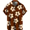 Casual shirts voor heren Nieuwe Hawaiiaanse shirts 3D -print Flower Fashion Korte mouw Cool Streetwear Shirts Mens Summer Aloha Shirt Casual Graphic Tops 240424