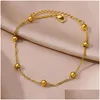 Bracelets de jambe de pied d'été pour les femmes Bracelets de plage de la plage 14k Chaîne de perles en or jaune esthétique Bijoux Bijoux d'anniversaire Drop Cadeau Otgxk